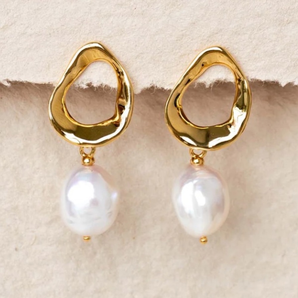 Pearl Drop Earrings | Gold Vermeil - Picture 6 of 6